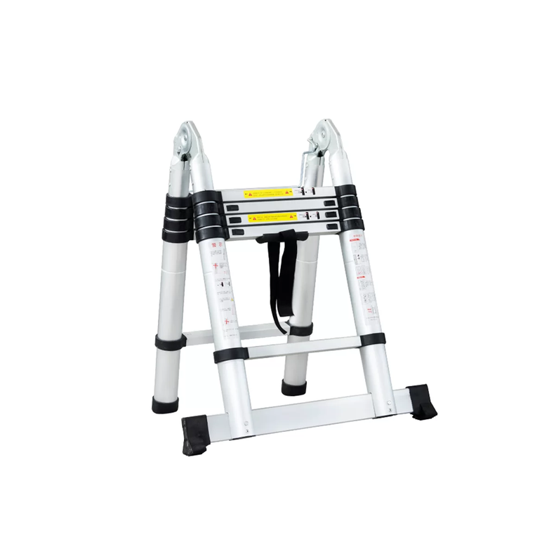 Escalera Aluminio Telescopica Multiuso 3,2 Mts. QRubber Plata