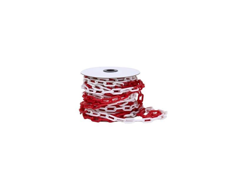 Cadena plástico 25mtx8mm rojo/blanco-0