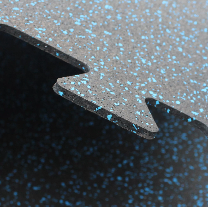 Plancha EPDM 1x1mt 5mm azul tipo puzzle para gym Qrubber-1