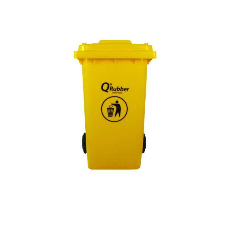 Basurero Contenedor Basura 240 lts. Amarillo QRubber-0