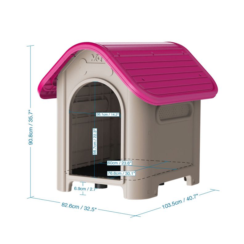 Casa Mascotas Perro Raza Grande Fucsia MQ QRubber-1