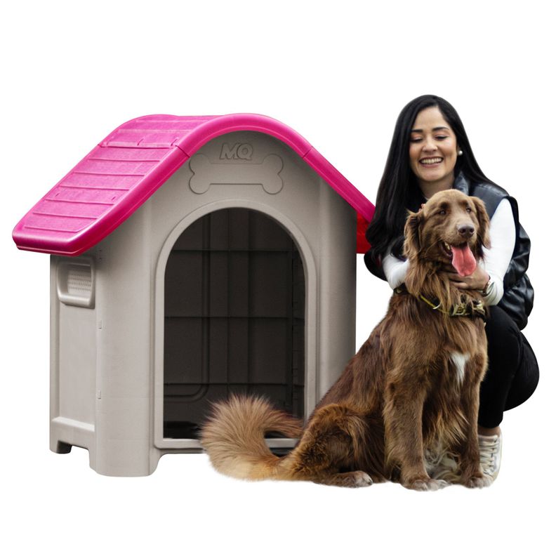 Casa Mascotas Perro Raza Grande Fucsia MQ QRubber-5