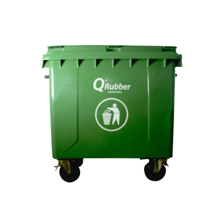 Contenedor de Basura 660 lts verde QRubber-0