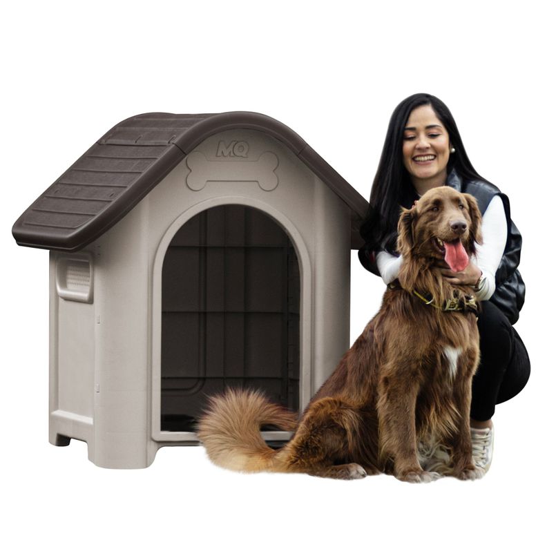 Casa Mascotas Perro Raza Grande Café Oscuro MQ QRubber-5