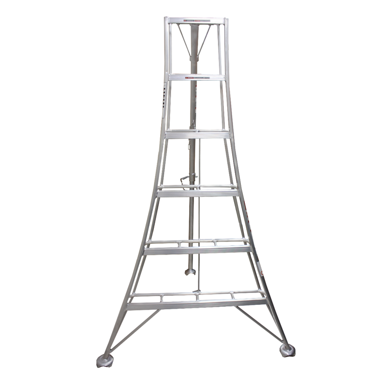 Escalera Cosechera de  Aluminio 1.8mt - 6 peldaños QRubber-0