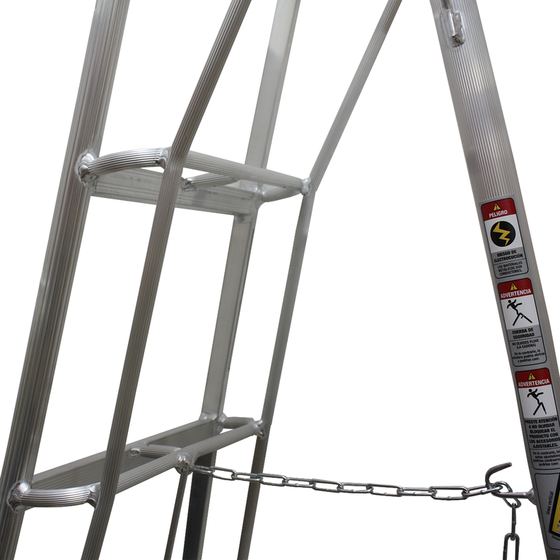 Escalera Cosechera de  Aluminio 1.8mt - 6 peldaños QRubber-3