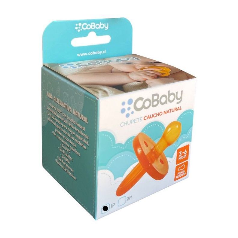Chupete Caucho Natural 3 a 6 meses CoBaby-0