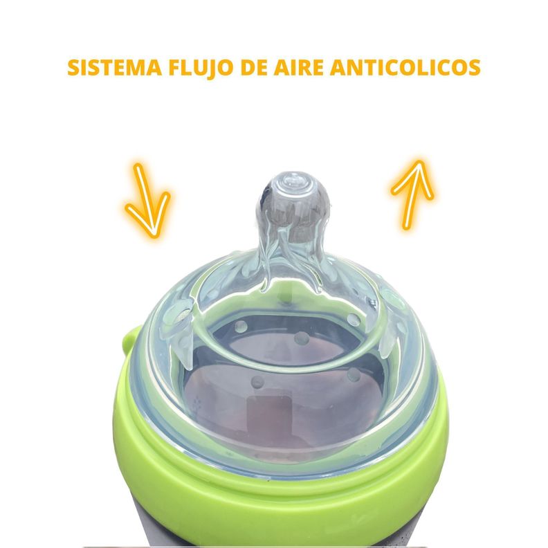 MAMADERA SILICONA FLEXIBLE COBABY 250 ML VERDE-2