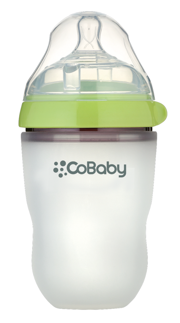 MAMADERA SILICONA FLEXIBLE COBABY 250 ML VERDE-0