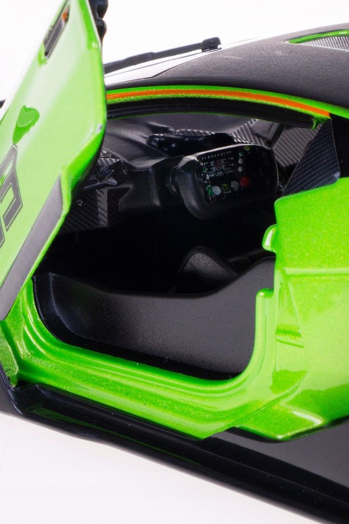 Lamborghini Essenza SCV12 Race Green escala 1:24 modelo de coche fundido a presión-1