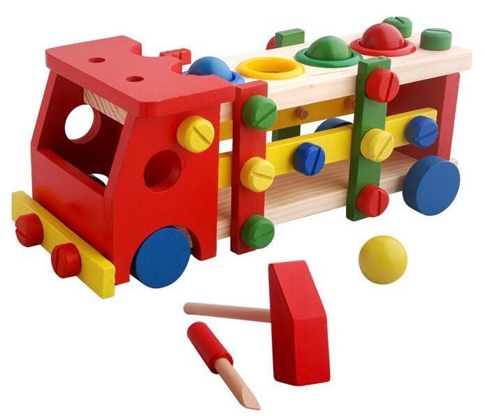 Camion didactico armable con golpeador de figuras.-0