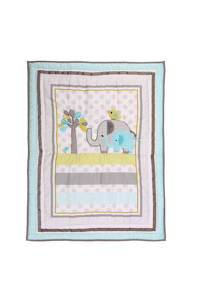 SET ROPA DE CUNA 100% ALGODON MAMÁ ELEFANTE-1