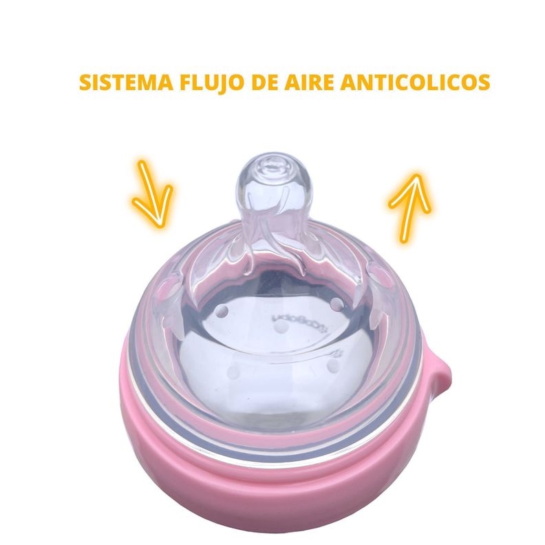 MAMADERA SILICONA FLEXIBLE COBABY 150 ML ROSA-4