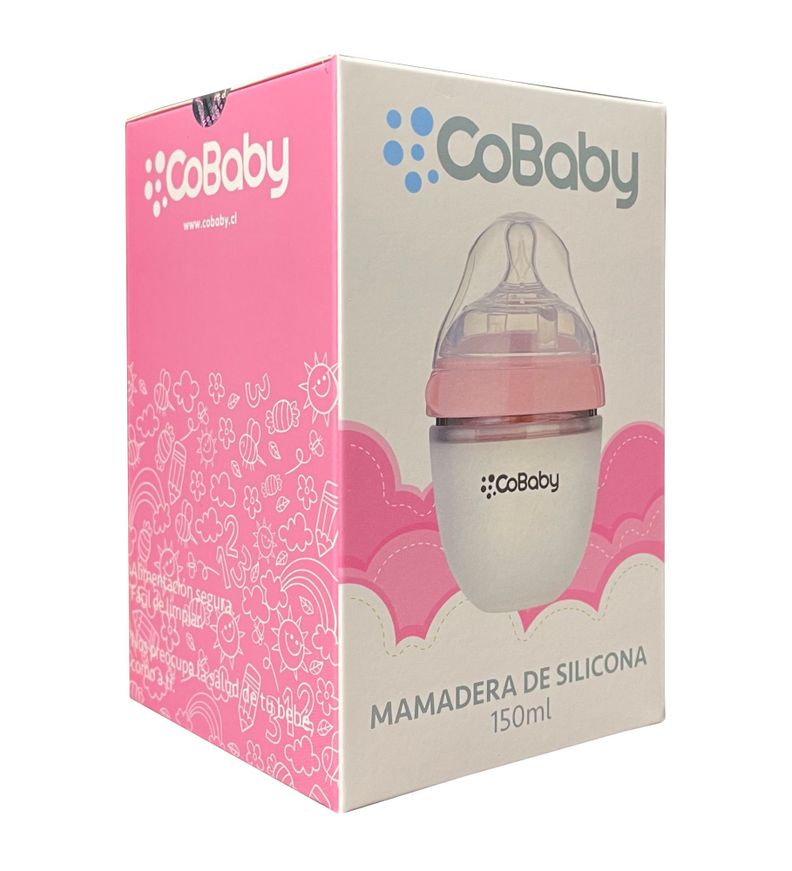 MAMADERA SILICONA FLEXIBLE COBABY 150 ML ROSA-1