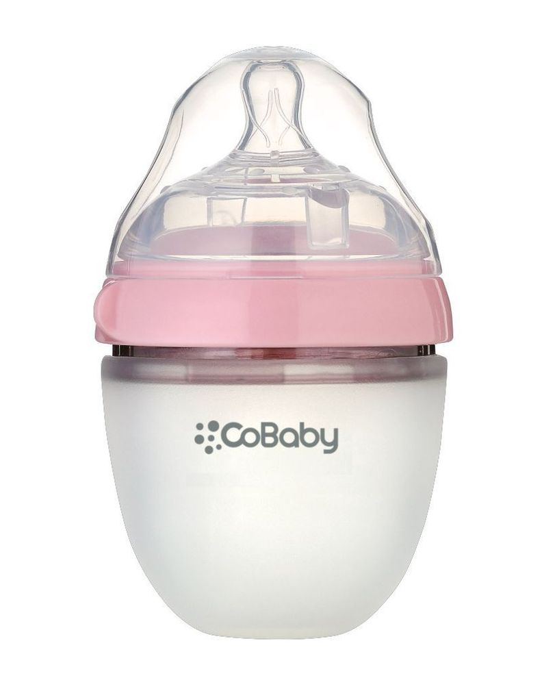 MAMADERA SILICONA FLEXIBLE COBABY 150 ML ROSA-0