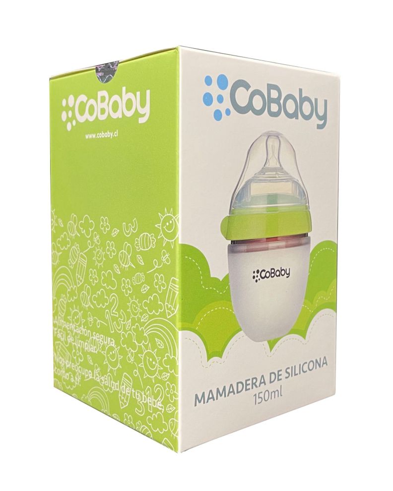 MAMADERA SILICONA FLEXIBLE COBABY 150 ML VERDE-1