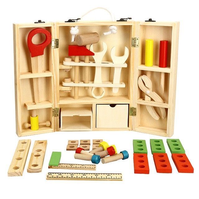 Caja de herramientas didáctica de madera-1