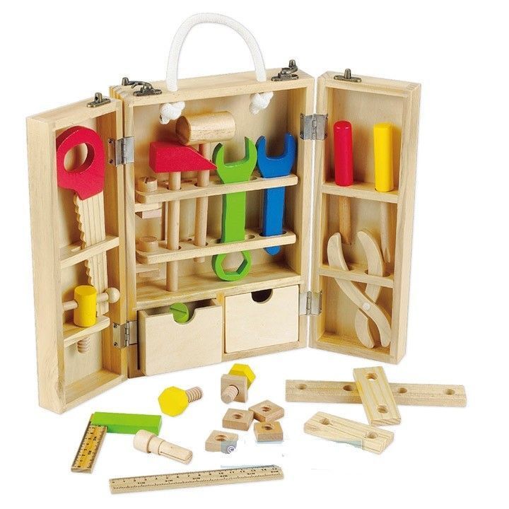Caja de herramientas didáctica de madera-0