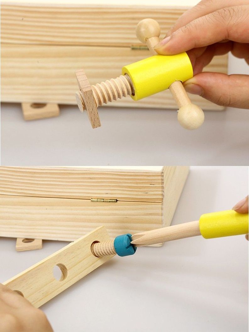 Caja de herramientas didáctica de madera-5