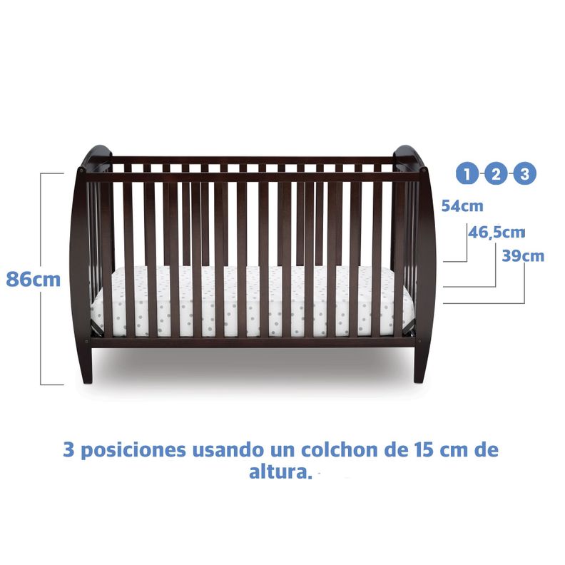 Cuna de madera 4 en 1 taylor Chocolate-5