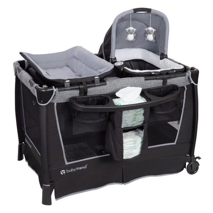 Cuna Corral Pack & play Wishper Gray de Baby Trend Negro