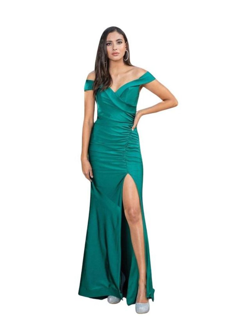 VESTIDO DE FIESTA LARGO L4278 VERDE-0