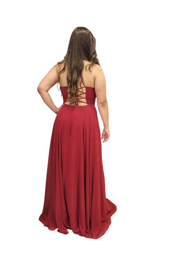 VESTIDO LARGO L026 GRANATE-1