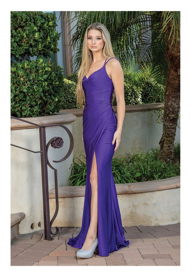 VESTIDO LARGO SPLIT VIOLETA
