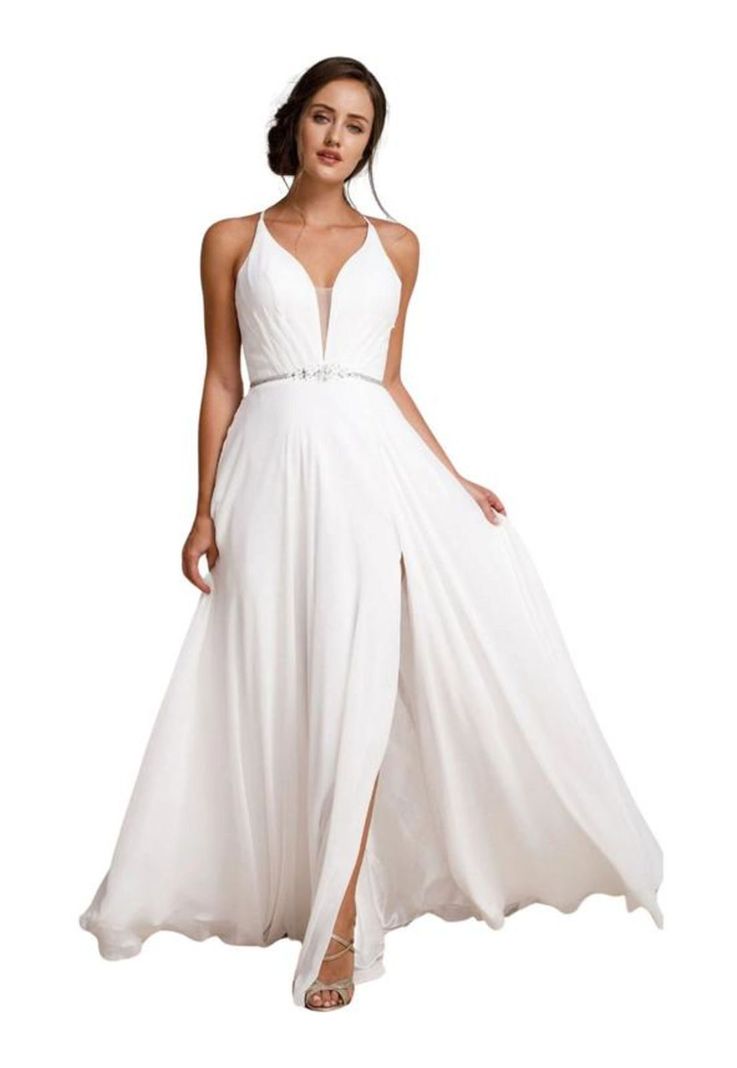 VESTIDO LARGO L026 BLANCO-0