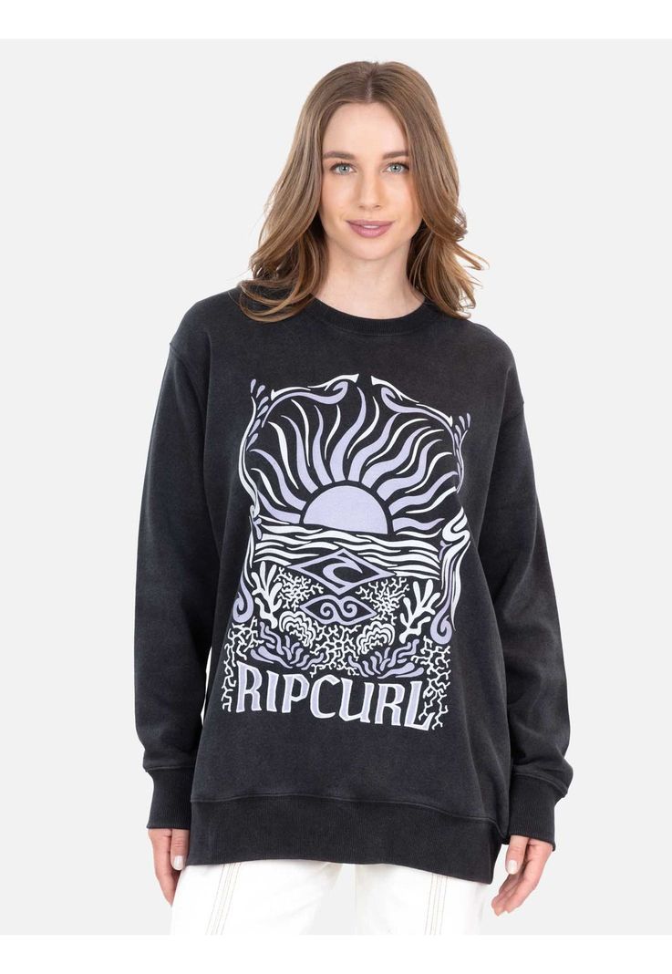 Poleron CR Coral Crew Negro Mujer Rip Curl-0