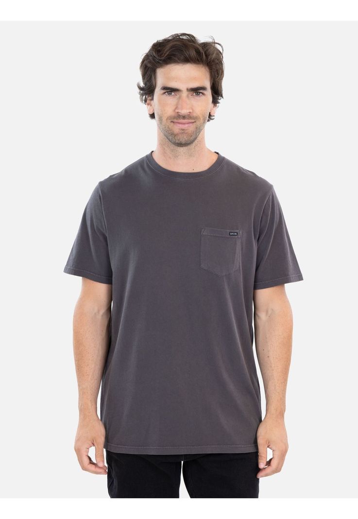 Polera MC Basic pocket Gris Hombre Rip Curl-0