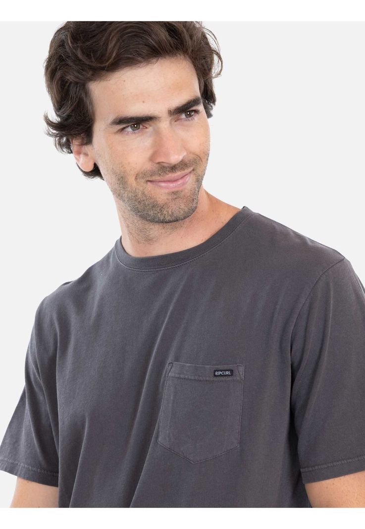 Polera MC Basic pocket Gris Hombre Rip Curl-2
