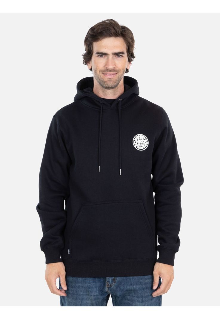 Poleron Canguro Wetsuits Logo Negro Hombre Rip Curl-0