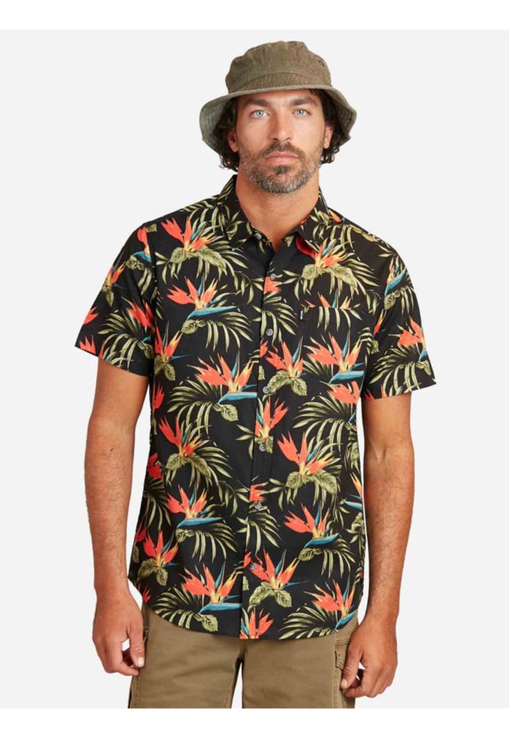 Camisa M/C Birt Floral Multicolor Hombre Ripcurl-0