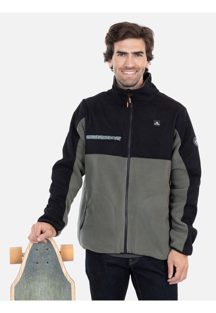 Poleron Micropolar Ola Rc Verde Hombre Rip Curl-0