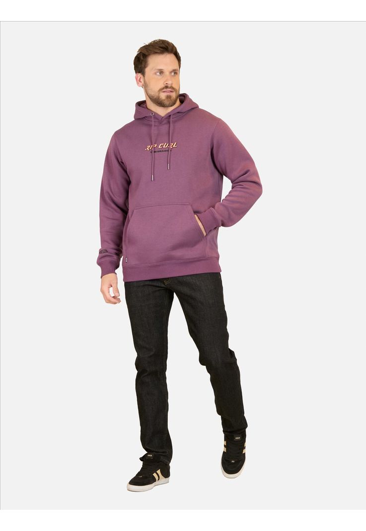 Poleron Canguro Quest Stacked Hoodie Burdeo Hombre Rip Curl-2