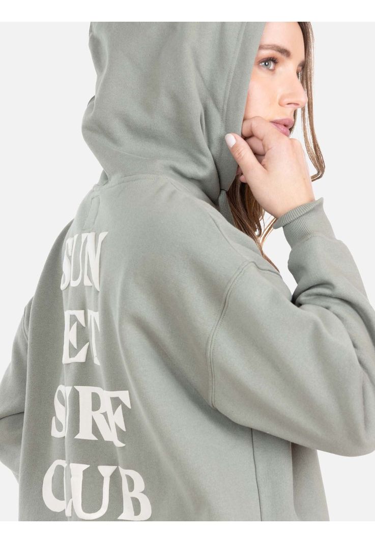 Poleron Canguro Sunset Club Verde Mujer Rip Curl-2