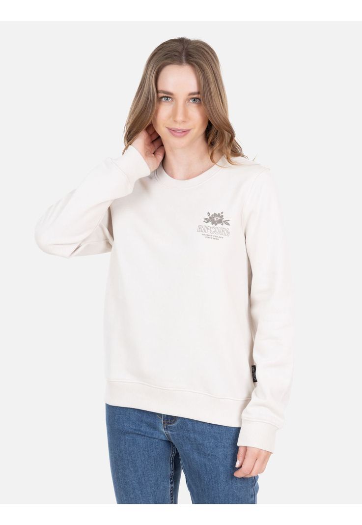 Poleron CR Chasing The Sun Crew Beige Mujer Rip Curl-0