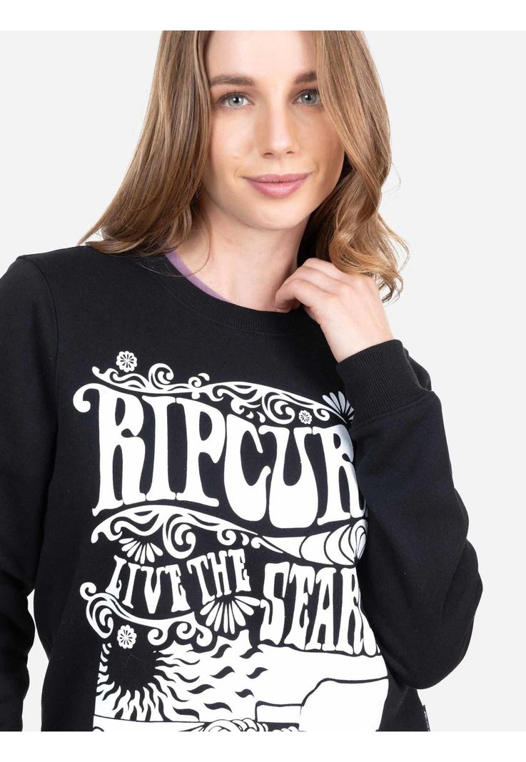Poleron CR Live The Serch Crew Negro Mujer Rip Curl-2