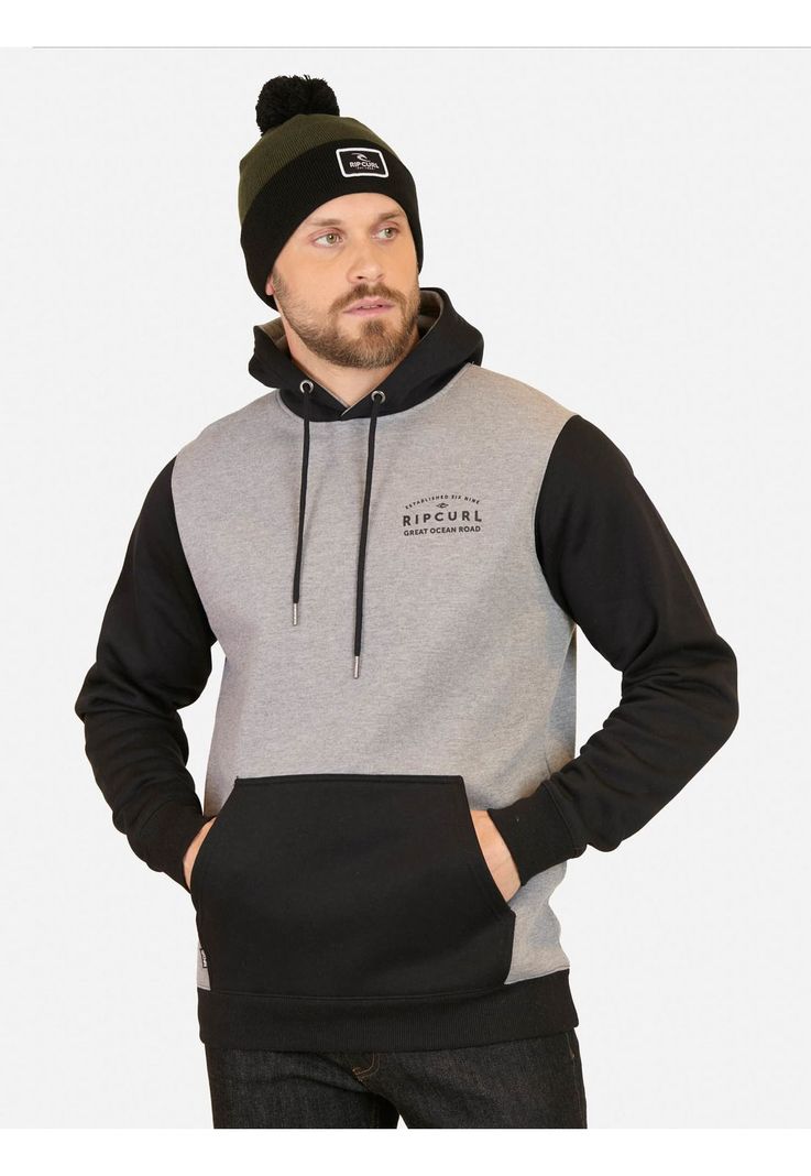 Poleron Canguro Surfly Gris Hombre Rip Curl-0