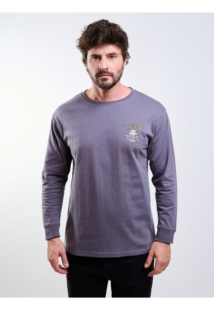 Polera ML Seaborn Gris Hombre Rip Curl S