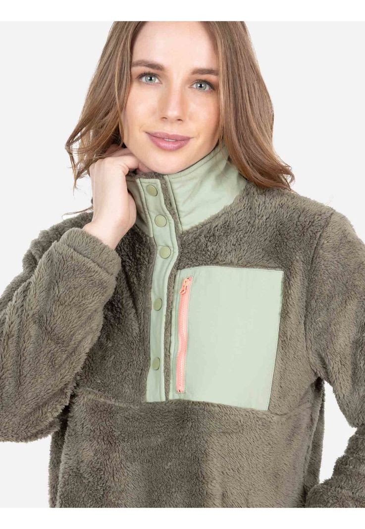 Poleron Chiporro Wildcore Khaki Mujer Rip Curl-2