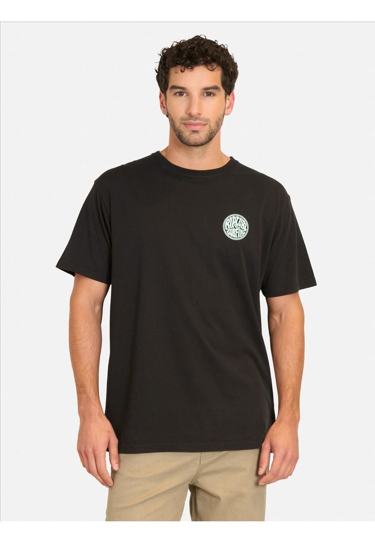 Polera MC Swellrider Negro Hombre Rip Curl S