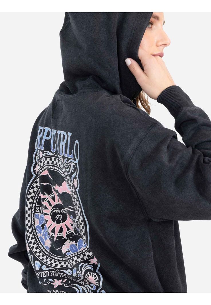 Poleron Canguro Crafter Sun Negro Mujer Rip Curl-1