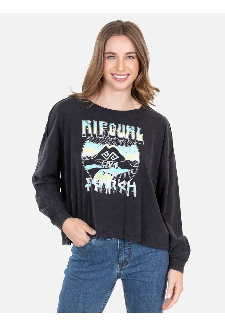 Polera ML Kaila Negro Mujer Rip Curl-0