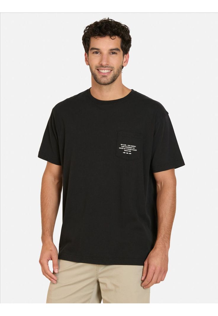Polera MC Coastline Negro Hombre Rip Curl S