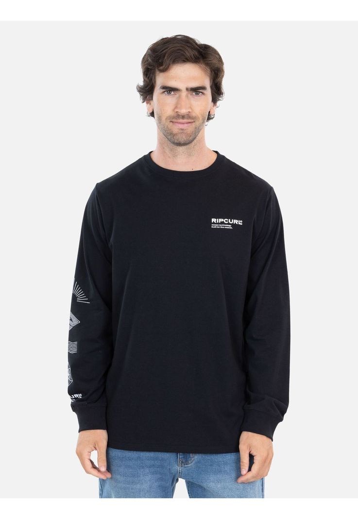 Polera ML IslaX Negro Hombre Rip Curl-0