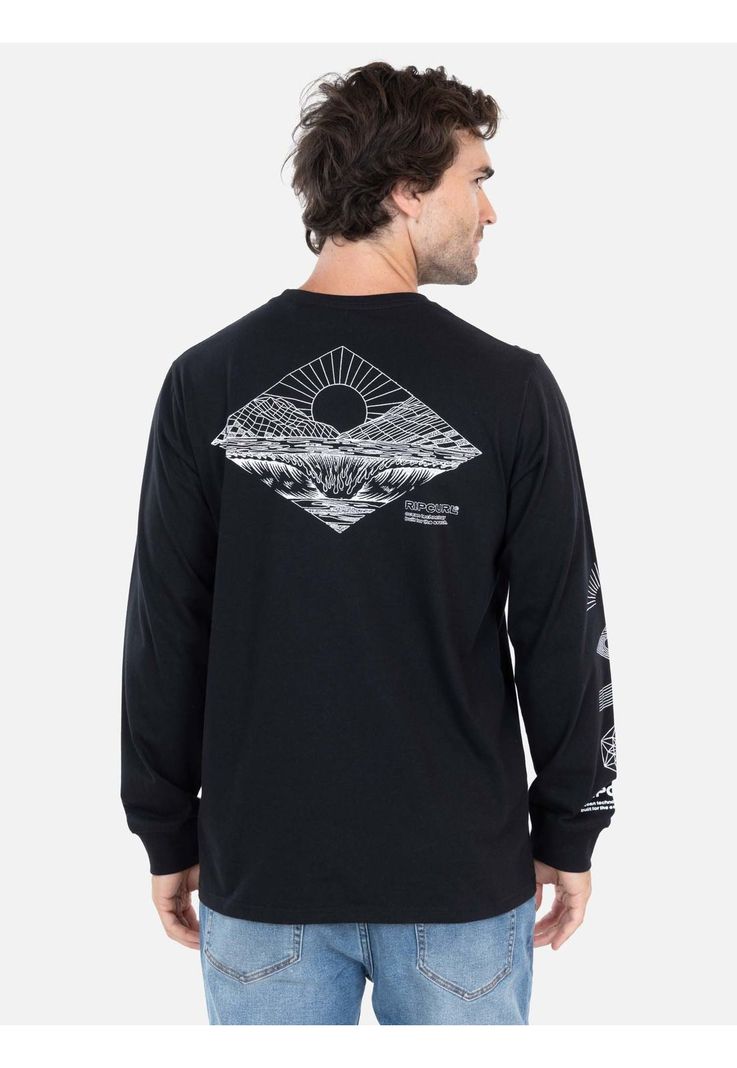 Polera ML IslaX Negro Hombre Rip Curl-1
