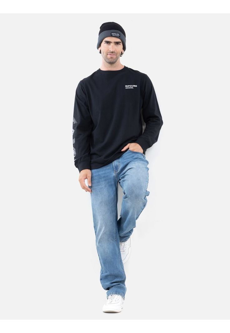 Polera ML IslaX Negro Hombre Rip Curl-3