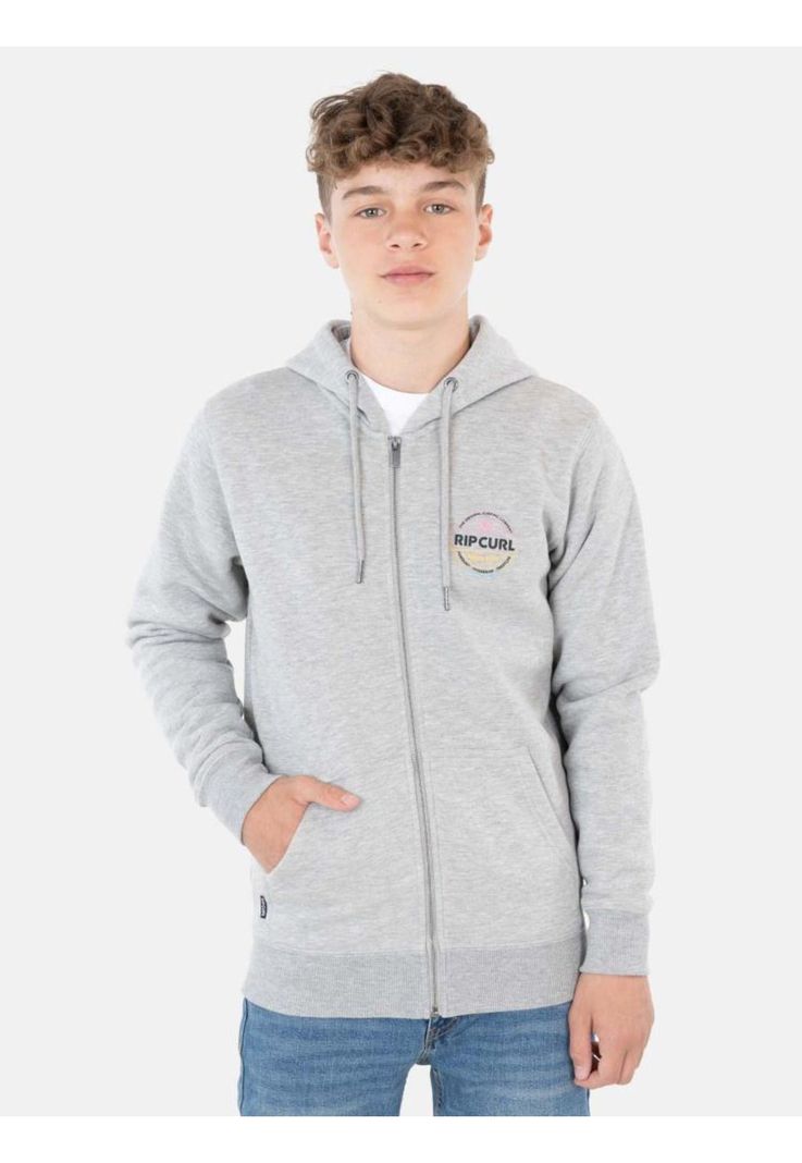 Poleron The Original Tht Full Zip Gris Mezcla Infantil Rip Curl